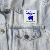 Colon Cancer Hope Butterfly Vierkante Button 5,1 Cm (In situ)