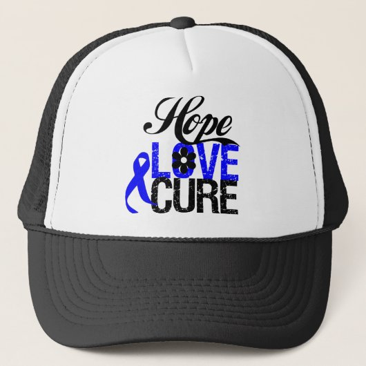 COLON CANCER Hope Love Cure Gifts Trucker Pet (Voorkant)