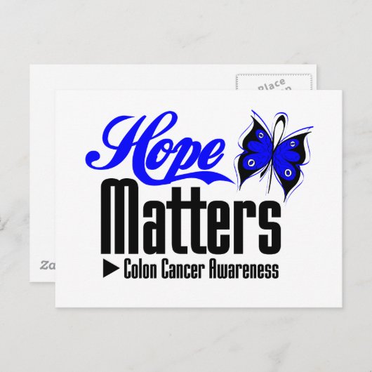 Colon Cancer HOPE MATTERS Briefkaart (Voorkant / Achterkant)