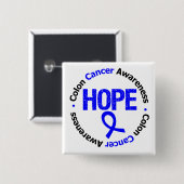 Colon Cancer Hope Vierkante Button 5,1 Cm (Voorkant /achterkant)