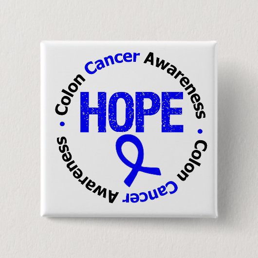 Colon Cancer Hope Vierkante Button 5,1 Cm (Voorkant)