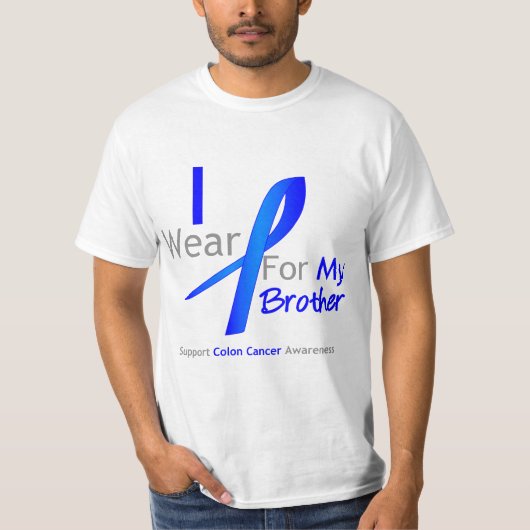 Colon Cancer I Draag blauw voor mijn broer T-shirt (Voorkant)