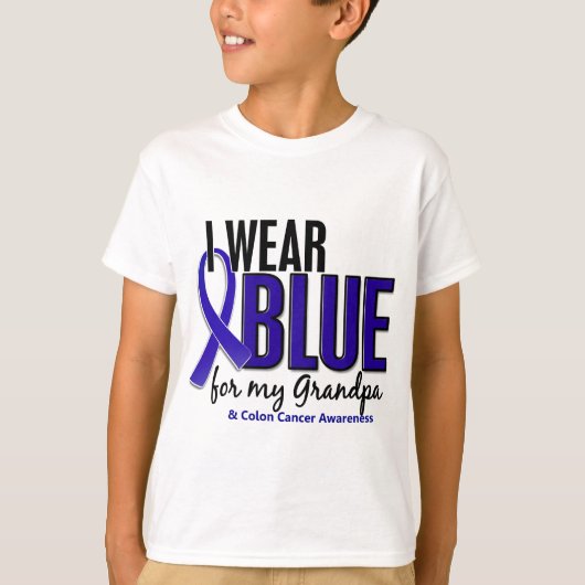 Colon Cancer I Draag blauw voor mijn opa 10 T-shirt (Voorkant)
