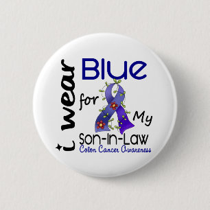 Colon Cancer I Draag Blue for My Son-in-law 43 Ronde Button 5,7 Cm