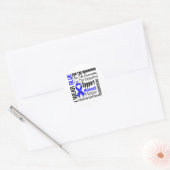 Colon Cancer I Draag Blue Ribbon TRIBUTE Ronde Sticker (Envelop)