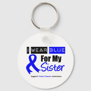 Colon Cancer I Draag Blue Ribbon voor mijn zuster Sleutelhanger