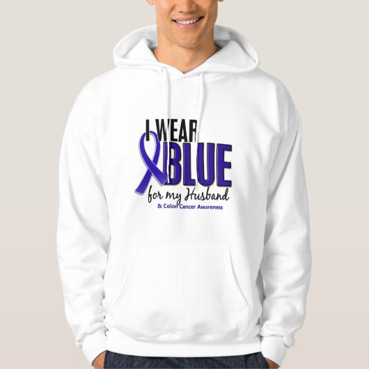 Colon Cancer I Draag Blue voor mijn man 10 Hoodie (Voorkant)