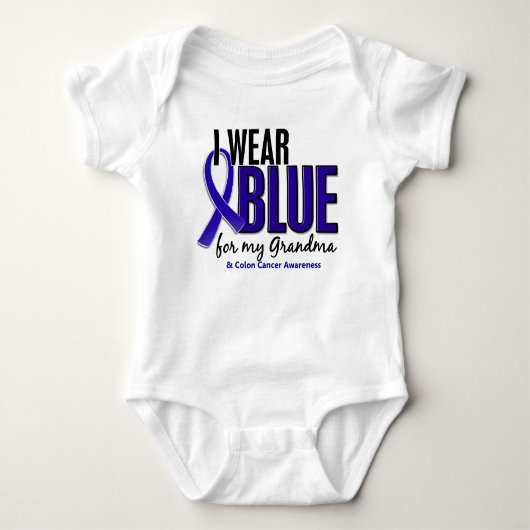 Colon Cancer I Draag Blue voor mijn oma 10 Romper (Voorkant)