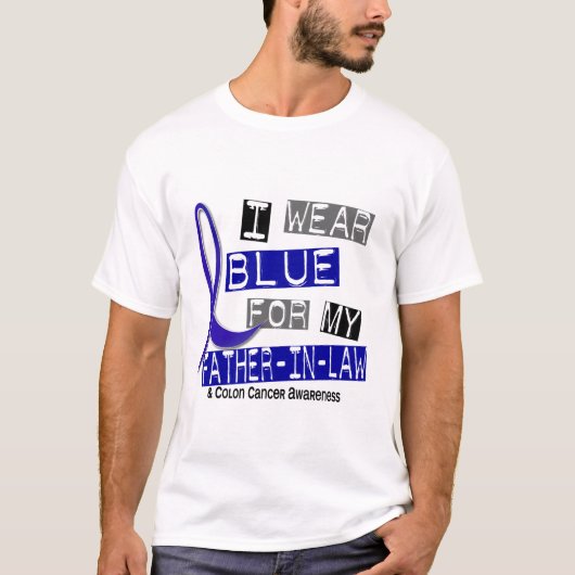 Colon Cancer I Draag Blue voor mijn schoonvader 37 T-shirt (Voorkant)