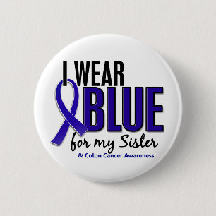 Colon Cancer I Draag Blue voor mijn zuster 10 Ronde Button 5,7 Cm
