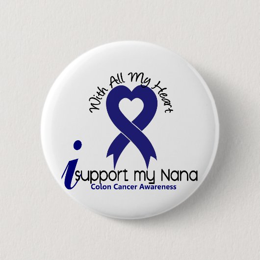 Colon Cancer I Support My Nana Ronde Button 5,7 Cm (Voorkant)