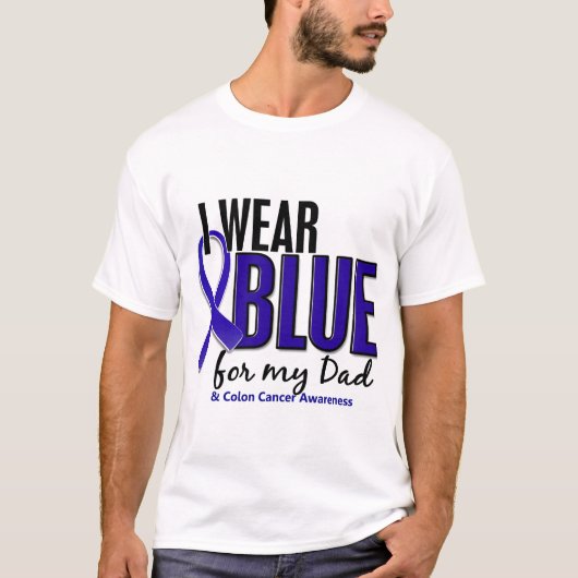 Colon Cancer ik Draag blauw voor mijn vader 10 T-shirt (Voorkant)
