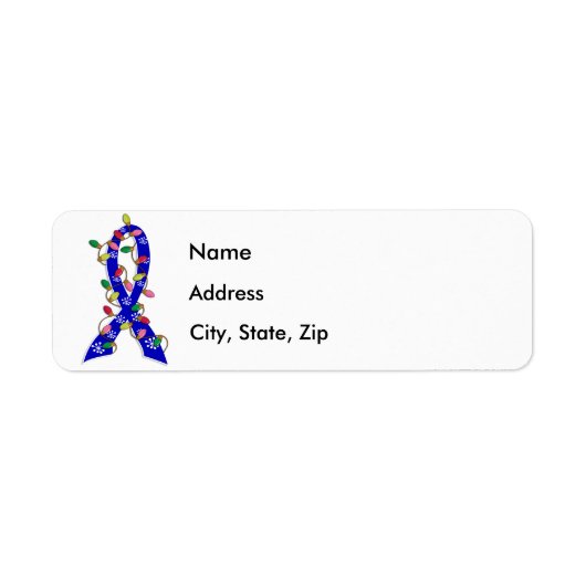 Colon Cancer-kerstlampje Etiket (Voorkant)
