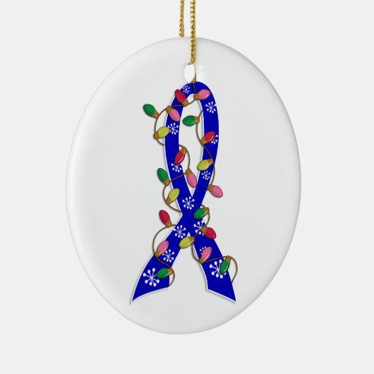 Colon Cancer-kerstlampje Keramisch Ornament (Rechts)