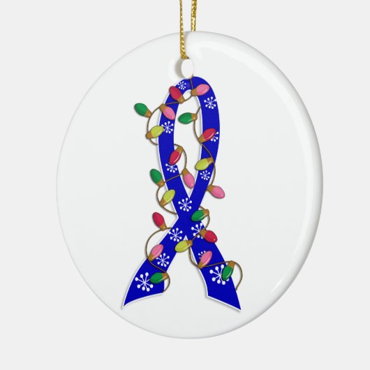 Colon Cancer-kerstlampje Keramisch Ornament (Links)