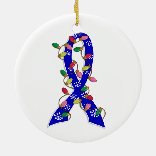 Colon Cancer-kerstlampje Keramisch Ornament (Achterkant)