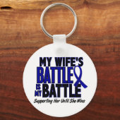 Colon Cancer MY BATTLE TOO 1 vrouw Sleutelhanger (Voorkant)