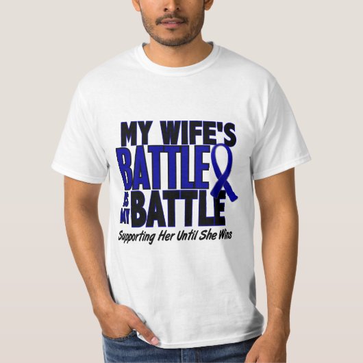 Colon Cancer MY BATTLE TOO 1 vrouw T-shirt (Voorkant)