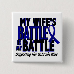 Colon Cancer MY BATTLE TOO 1 vrouw Vierkante Button 5,1 Cm