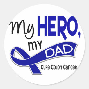 Colon Cancer MY HERO MY DAD 42 Ronde Sticker