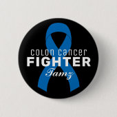 Colon Cancer Ribbon Black Button (Voorkant)