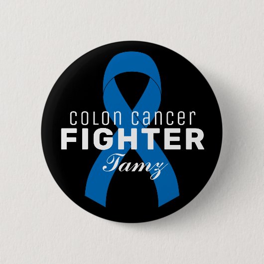 Colon Cancer Ribbon Black Button (Voorkant)