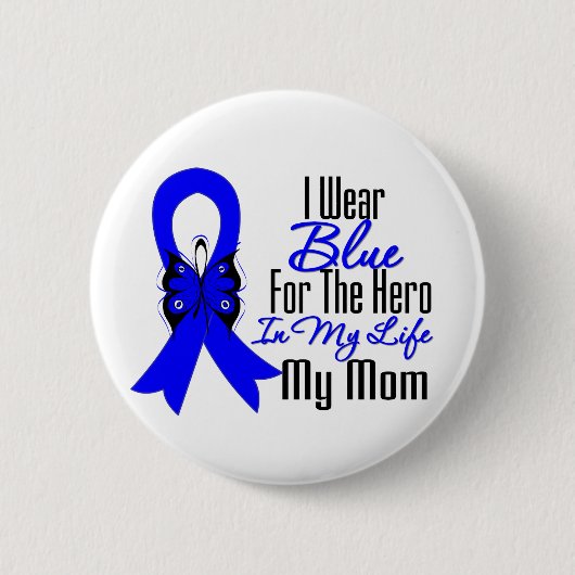 Colon Cancer Ribbon Hero Mijn moeder Ronde Button 5,7 Cm (Voorkant)