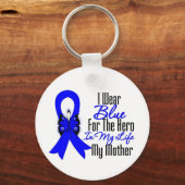 Colon Cancer Ribbon Hero Mijn moeder Sleutelhanger (Voorkant)