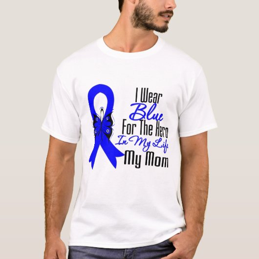 Colon Cancer Ribbon Hero Mijn moeder T-shirt (Voorkant)