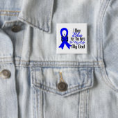 Colon Cancer Ribbon Hero Mijn vader Vierkante Button 5,1 Cm (In situ)