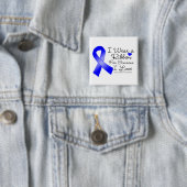 Colon Cancer Ribbon iemand waar ik van hou Vierkante Button 5,1 Cm (In situ)
