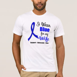 Colon Cancer Ribbon voor mijn vrouw T-shirt