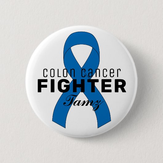 Colon Cancer Ribbon White Button (Voorkant)