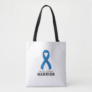 Colon Cancer Ribbon White Canvas tas
