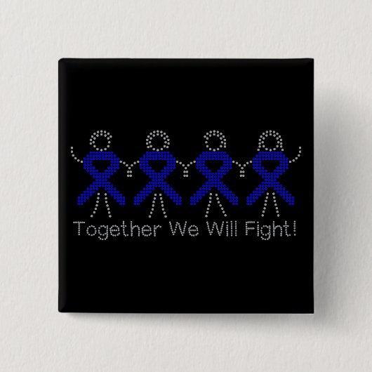 Colon Cancer samen zullen we vechten Vierkante Button 5,1 Cm (Voorkant)