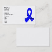 Colon Cancer Stylish Blue Ribbon Visitekaartje (Voorkant / Achterkant)