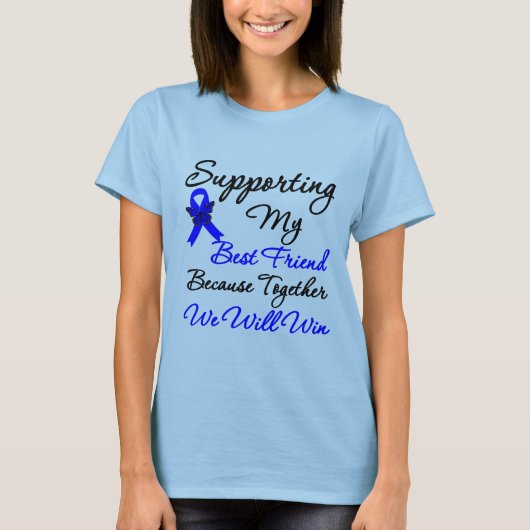 Colon Cancer Support (beste vriend) T-shirt (Voorkant)