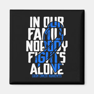 Colon Cancer Support T-shirt Family Blue Colon Can Magneet