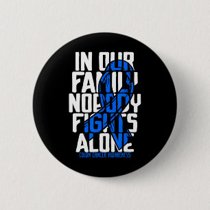 Colon Cancer Support T-shirt Family Blue Colon Can Ronde Button 5,7 Cm