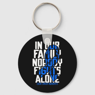 Colon Cancer Support T-shirt Family Blue Colon Can Sleutelhanger