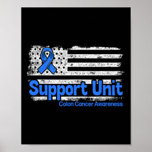 Colon Cancer Support Unit Flag Blue Colon Cancer A Poster