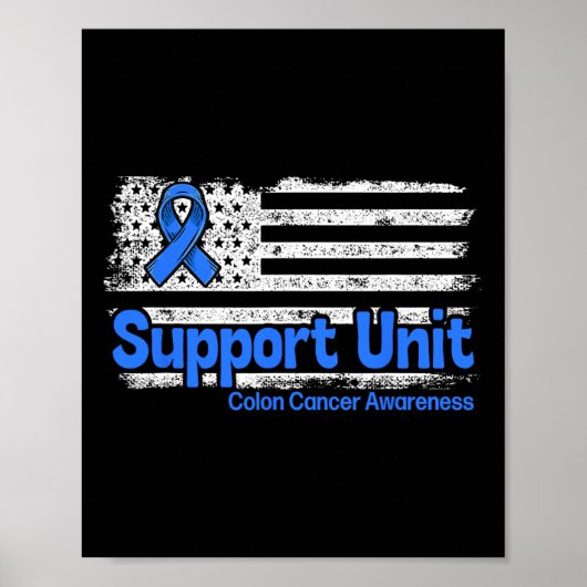 Colon Cancer Support Unit Flag Blue Colon Cancer A Poster (Voorkant)