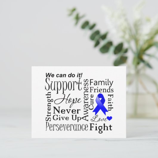 Colon Cancer Supportive Words Briefkaart (Staand voorkant)