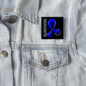 Colon Cancer Survivor 12 Vierkante Button 5,1 Cm (In situ)
