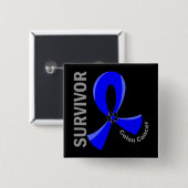 Colon Cancer Survivor 12 Vierkante Button 5,1 Cm (Voorkant /achterkant)