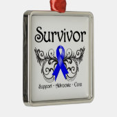 Colon Cancer Survivor Floral Deco Metalen Ornament (Rechts)