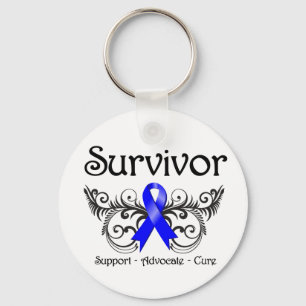 Colon Cancer Survivor Floral Deco Sleutelhanger