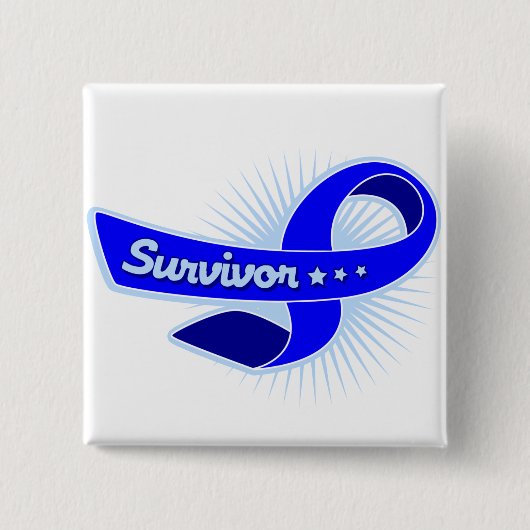 Colon Cancer Survivor Ribbon Vierkante Button 5,1 Cm (Voorkant)
