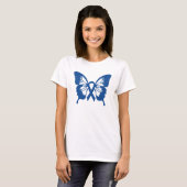 Colon Cancer t-shirt met Blue Butterfly & lbon (Voorkant volledig)