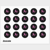 Colon Cancer Warrior Awareness Pink Ribbon Ronde Sticker (Vel)